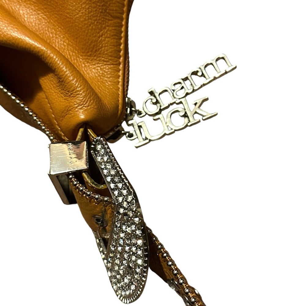 Vintage Hobo Crossbody Saddle Bag / Purse with Rhinestones Luck & Charm - Picture 8 of 14